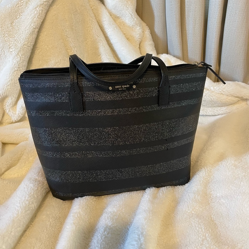 Kate Spade black with sparkle tote bag